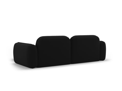 Cosmopolitan Design Modulaire hoekbank rechts Sydney 3-zits, flueel, zwart - 165x230x70cm