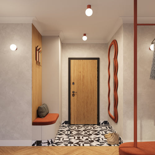 Sollux Lighting Plafondlamp HALO rode okra IP44 - 12x12x21cm