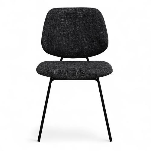 Furnhouse eetkamerstoel Sofia - Zwart - Stof (Bouclé) - Set van 4