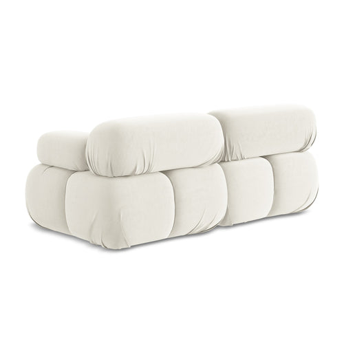 LaMiaSofa Tweezits modulaire bank Sanremo - velours - lichtbeige - 190x96x70