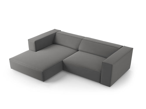 Cosmopolitan Design linker hoekbank Arendal 3-zits, flueel, cement - 166x224x70cm