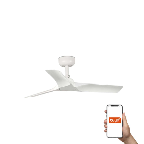 Faro Hey Kleine plafondventilator met 3 bladen, matwit, Tuya Smart System