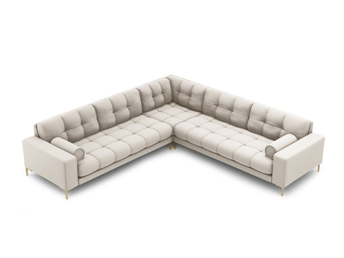 Cosmopolitan Design Symmetrische hoekbank Bali 6-zits, structurele stof, beige - 256x256x75cm