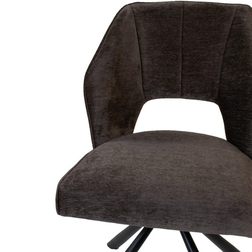 Giga Meubel Eetkamerstoel Mara - Stof/Metaal - Taupe - Set van 2