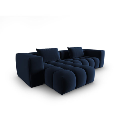 Cosmopolitan Design - Modulaire hoekbank links Verona 3-zits, flueel koningsblauw - 145x260x70cm