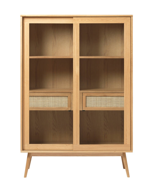 Rebellenclub Vitrinekast Yass - Eiken met Rattan - vtwonen shop