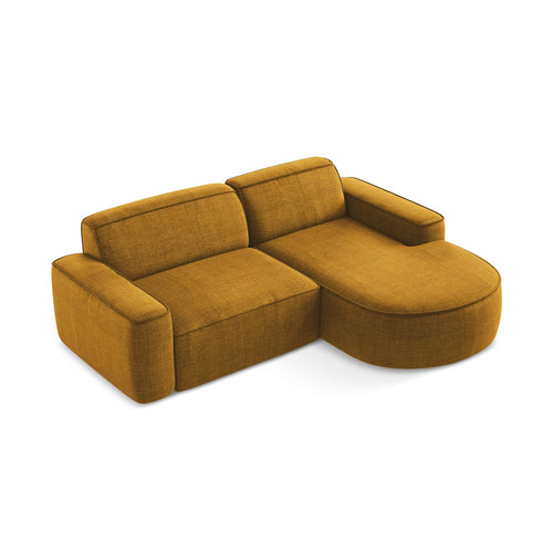 LaMiaSofa hoekbank rechts Melissa - textuurstof - mosterd - 224x166x70