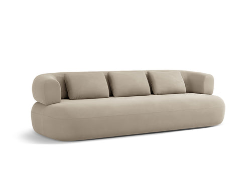 Micadoni Bank Jenny 4-zits, flueel beige - 90x226x73cm