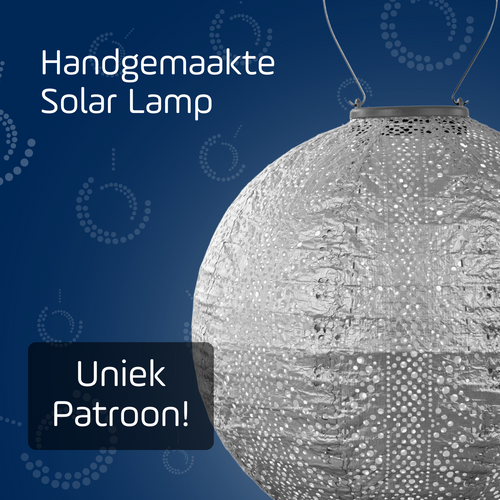 Lumiz solar lampion - lace rond - 30 cm - zilver