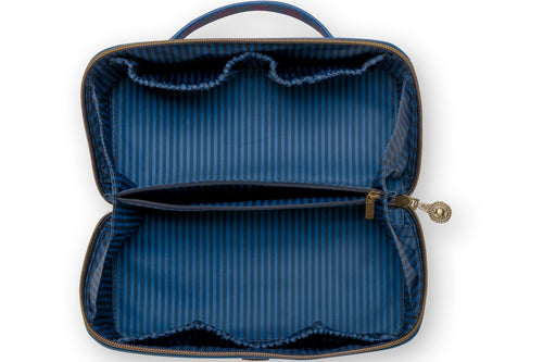 Pip Studio - Cyrille Make-up Tasje Dames - Stripe - Blauw - 11x5x22cm