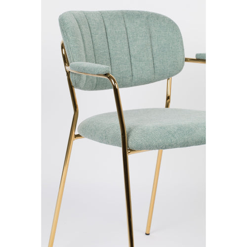 Housecraft Living Jolien Eetkamerstoelen armleuning Goud/Lichtgroen - Set van 2 - vtwonen shop