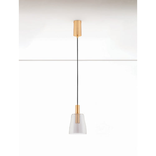 Nova Luce IMATIA Slanke hanglamp voor aan het plafond, rookkleurig messing goudkleurig, LED 7W 192lm 3000K