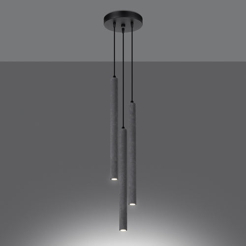 Sollux Lighting Hanglamp PASTELO 3P beton - 19,5x19,5x115cm