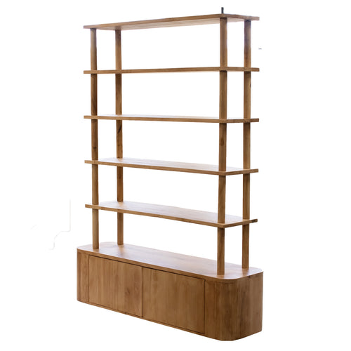 Giga Meubel Wandkast Leco - Mangohout - Naturel - 160x40x210cm - vtwonen shop