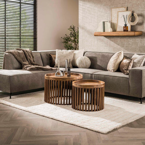 Giga Meubel Salontafel Tweak - Naturel Hout - Set van 2 - 65x65x40cm