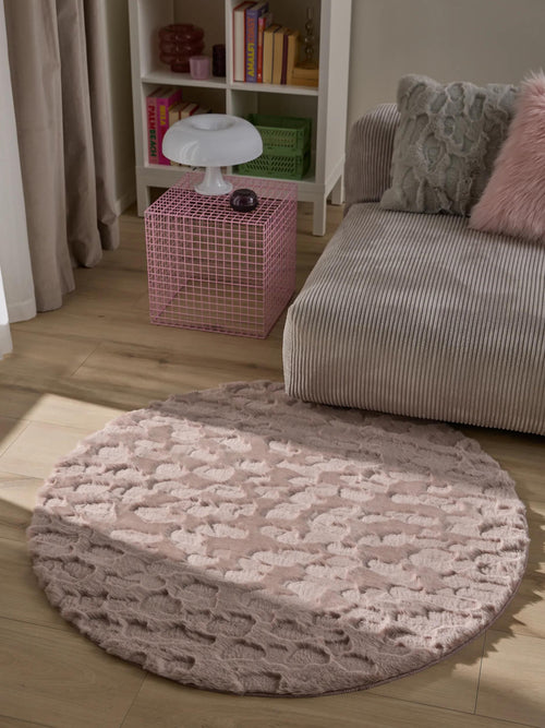 benuta nepbont vloerkleed Immy - roze - ø 160 cm