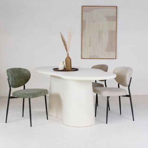 Giga Meubel Eetkamerstoel Vajèn - Stof - Groen - Set van 2 - vtwonen shop