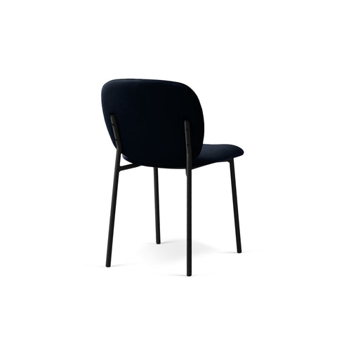 Set van 2 stoelen Caroline flueel zwart - 61x49x79cm