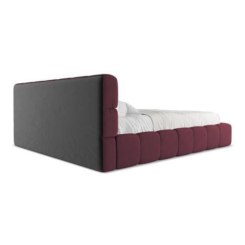 LaMiaSofa Bed met opbergruimte Roma - chenille stof - bordeaux - 200x228x82