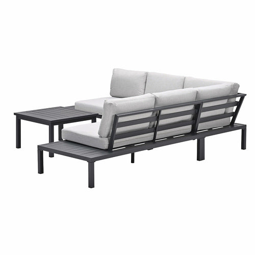 Prinos loungeset - 4-delig - carbon black - valley sand - vtwonen shop