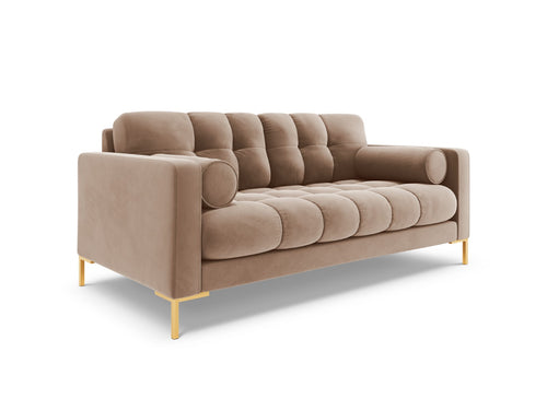 Cosmopolitan Design Bank Bali 2-zits, flueel, beige - 96x152x75cm