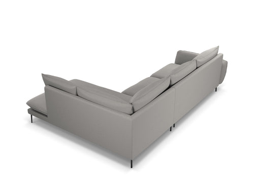 Cosmopolitan Design rechter hoekbank Vienna 6-zits, boucle, grijs - 185x275x95cm