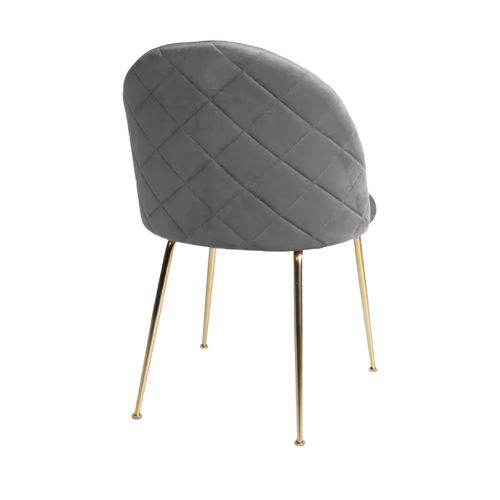 Artichok Aniek Eetkamerstoel Velvet Grijs - Gouden Poten - vtwonen shop