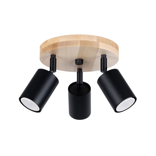 Sollux Lighting Plafondlamp VERDO 3P zwart - 33x33x17cm