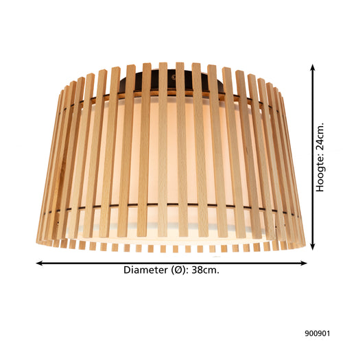 EGLO plafondlamp Fattoria - e27 - ø 38 cm - zwart/bruin/wit - vtwonen shop