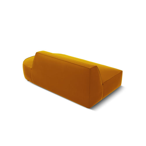 Cosmopolitan Design - Rechte modulaire bank Siena 2-zits, flueel geel - 93x181x69cm