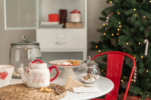 J-Line kussen Vierkant - fluweel - rood - vtwonen shop