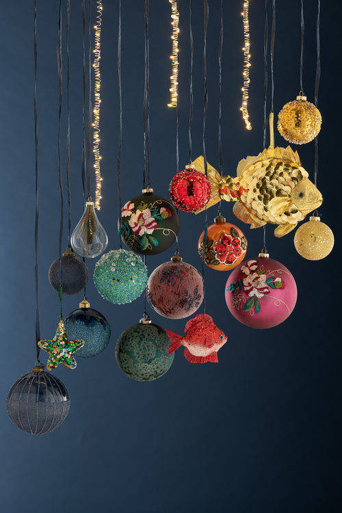 J-Line kersthanger Hart + Ster Pailletten - kunststof - groenblauw - 2 stuks - vtwonen shop