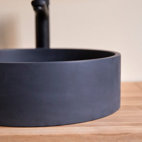Tikamoon Ronde waskom in zwart terrazzo ∅ 39 cm - Zwart