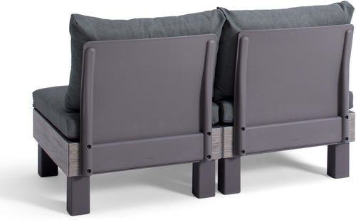Keter Signature Elements 2-zits Loungebank - met groene kussens - Cappuccino/Ashwood