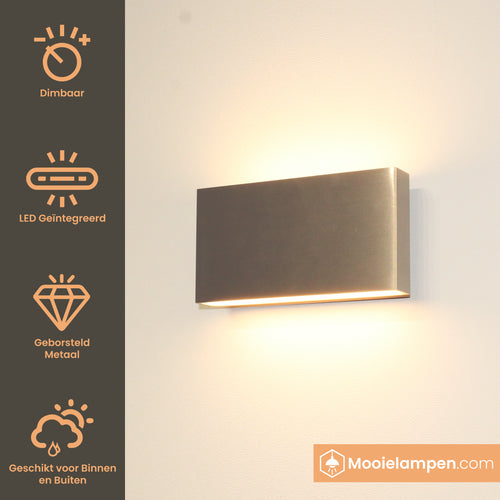 Artdelight Wandlamp Box 2L - Aluminium