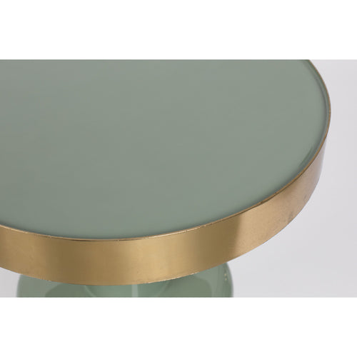 Zuiver Glam Bijzettafel Rond 36 cm Groen/ Goud - vtwonen shop