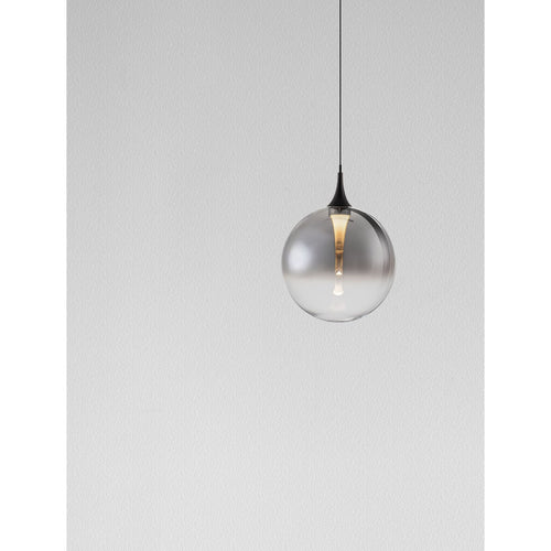 Nova Luce ORENDA Bolvormige hanglamp voor plafond, rookkleurig, matzwart, LED, 5W, 225lm, 3000K