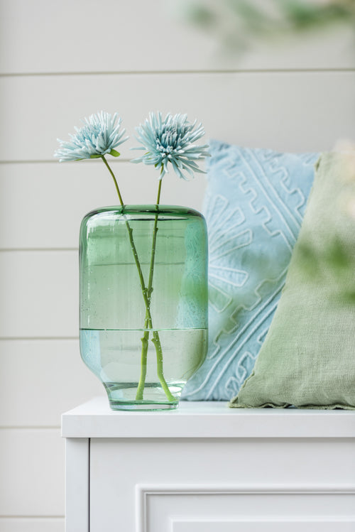 J-Line vaas Nora Op Voet Rond - glas - lichtgroen - large - Ø 22 cm