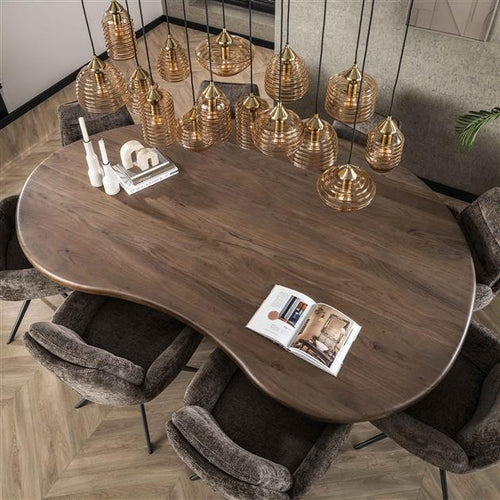 Giga Meubel Hanglamp Rib Glass - Amber - 15-Lichts - 155x60x150cm