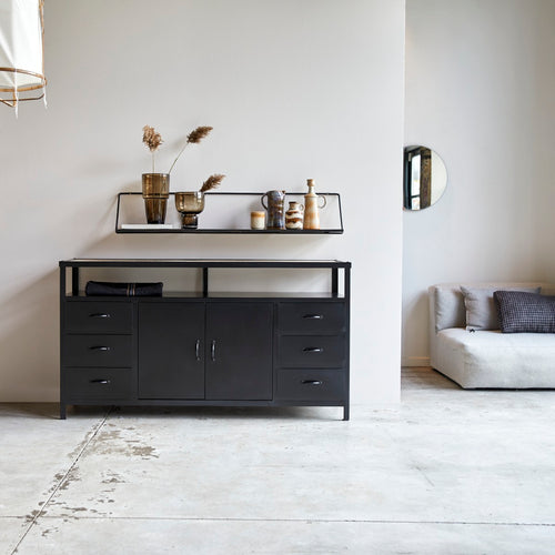 Tikamoon Industriel - Metalen buffet 160 cm - Zwart