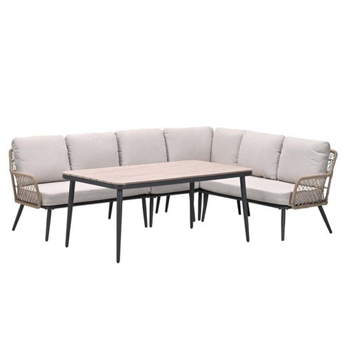 Allasio lounge-dining hoekset - 5-dlg. - c.black - desert sand - VW