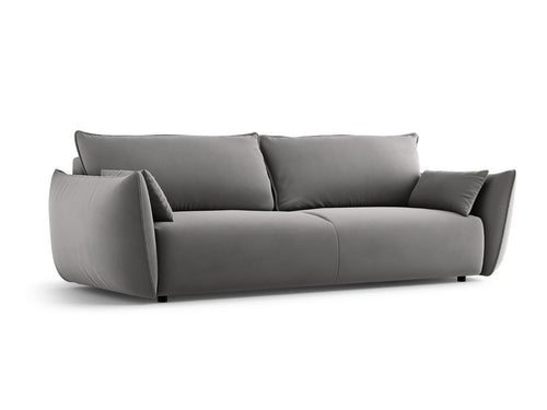 Cosmopolitan Design Slaapbank met opbergdoos Matera 3-zits, flueel grijs - 108x240x86cm