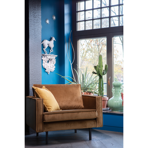 BePureHome fauteuil Rodeo - Velvet - Honing Geel - 85x105x86 - vtwonen shop