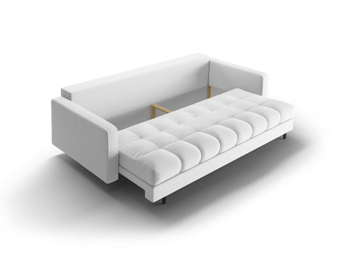 Cosmopolitan Design Slaapbank met opbergdoos Bali 3-zits, structurele stof lichtgrijs - 84x222x105cm