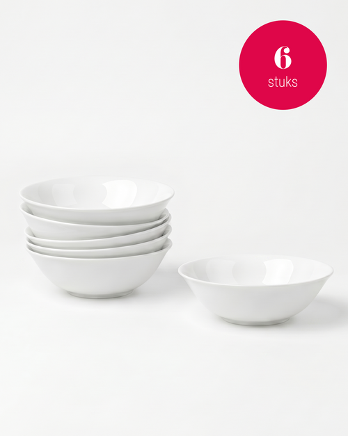 vtwonen - Pasta kommen - Wit - 20 cm - Set van 6