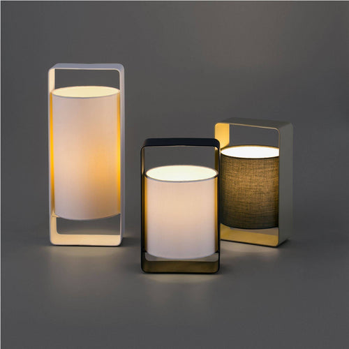 Faro Lula - 1 Light Small Tafellamp Wit, Zwart met Witte Kap, E27