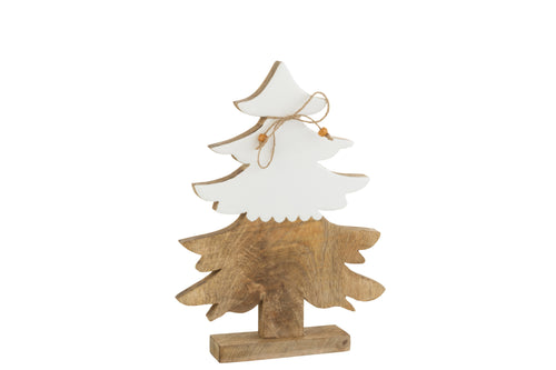 J-Line decoratie Kerstboom Touw - hout - wit/naturel - large - vtwonen shop
