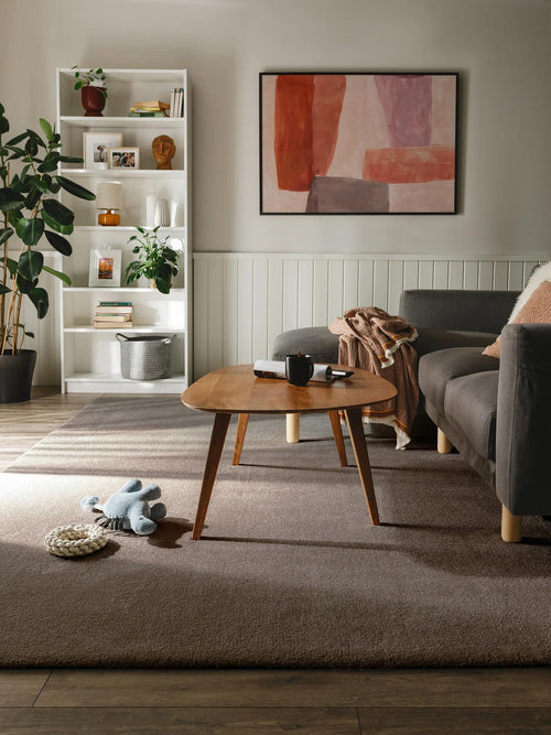 benuta wasbaar shaggy vloerkleed Melvin - taupe - 140x200 cm