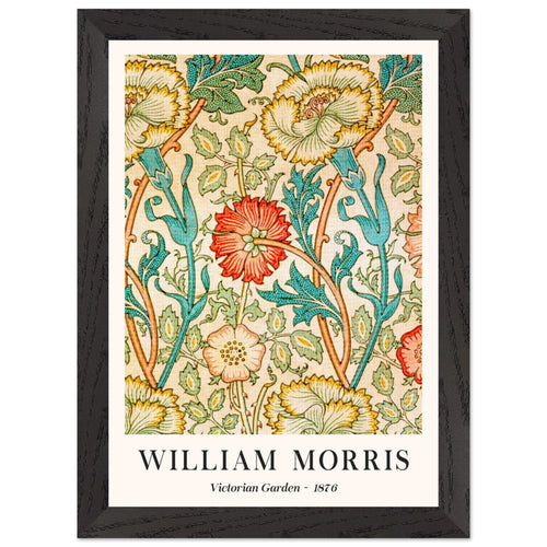 Artfulprints Poster met Lijst William Morris - Victorian garden 1876   - A4 21x29.7 cm - Groen