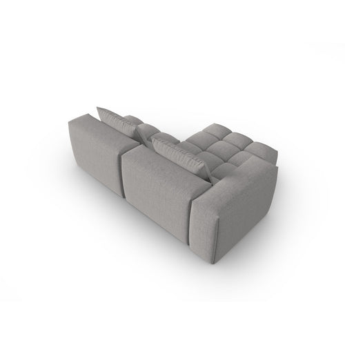 Cosmopolitan Design - Modulaire hoekbank links Verona 3-zits, structurele stof warm grijs - 145x205x70cm